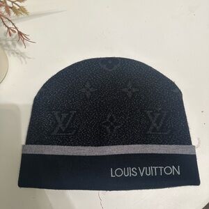 Louis Vuitton Navy and Gray Knit Beanie
